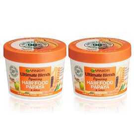 Garnier Ultimate Blends Hair Food Papaya 3-in-1 Damaged Hair Mask Treatment 390ml Dual Pack