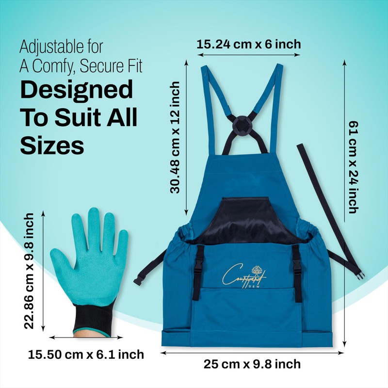 Courtyard Dew Gardening Apron with Pockets For Women & Men,