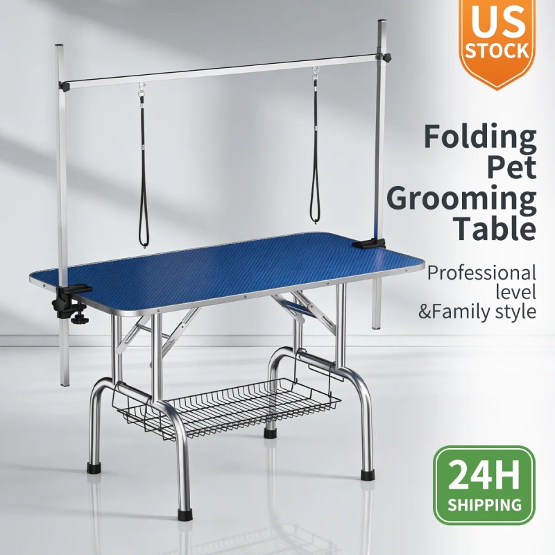 Stainless Steel Folding Adjustable Height Lifting Pet Dog Grooming Table