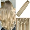 WindTouch Clip In Hair Extensions Human Hair Mixed Bleach Blonde