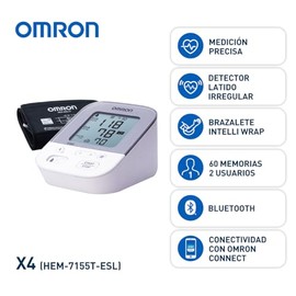 OMRON Baumanómetro automático de brazo X4 Smart con Bluetooth y 60 memorias para 2 usuarios
