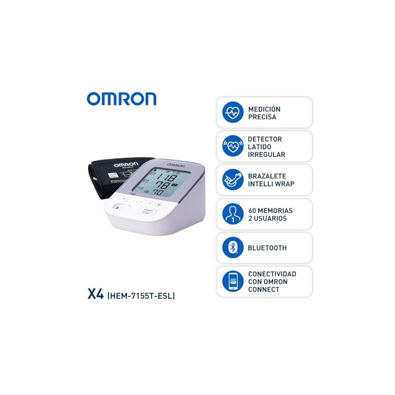 OMRON Baumanómetro automático de brazo X4 Smart con Bluetooth y