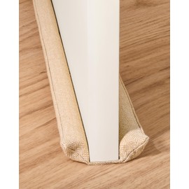 Praknu Draught Excluder for Doors 70-100 cm Washable Fabric - Energy Saving - Not Suitable for Carpets - Includes Storage Bag - Beige
