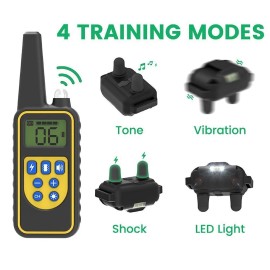 Unbranded 2600FT Remote LCD Dog Shock Training Collar Rechargeable Waterproof  Pet Trainer