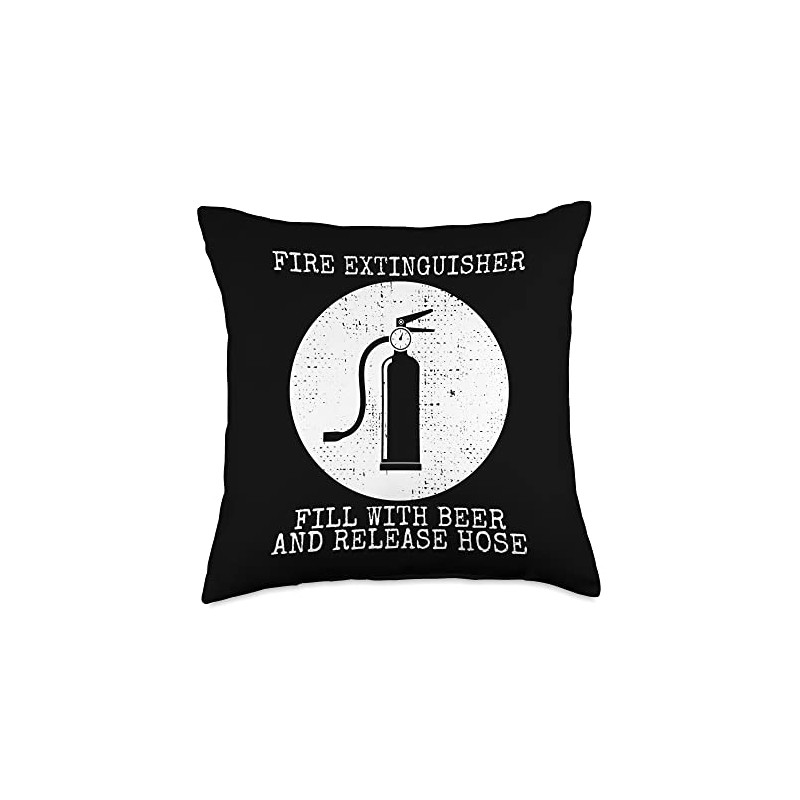 Fill With Beer And Release Hose Fire Extinguisher Throw Pillow