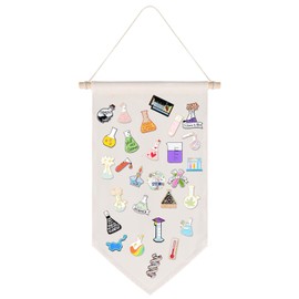 FLYPARTY Enamel Pin Wall Display Banner -Blank Canvas Banner for Display Pins Buttons (Beige Large)