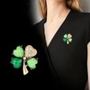Pack of 4, Women's Four Leaf Clover Brooches, Scarf Pins,