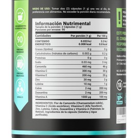 Vsion Blend B Life® – Suplemento para la Salud Visual con Camomila, Luteína, Zeaxantina, Vitaminas A, C, E, Zinc y Cobre | 180 Cápsulas de 1000 mg | Refuerzo Ocular Natural y Sin Colorantes Artificiales