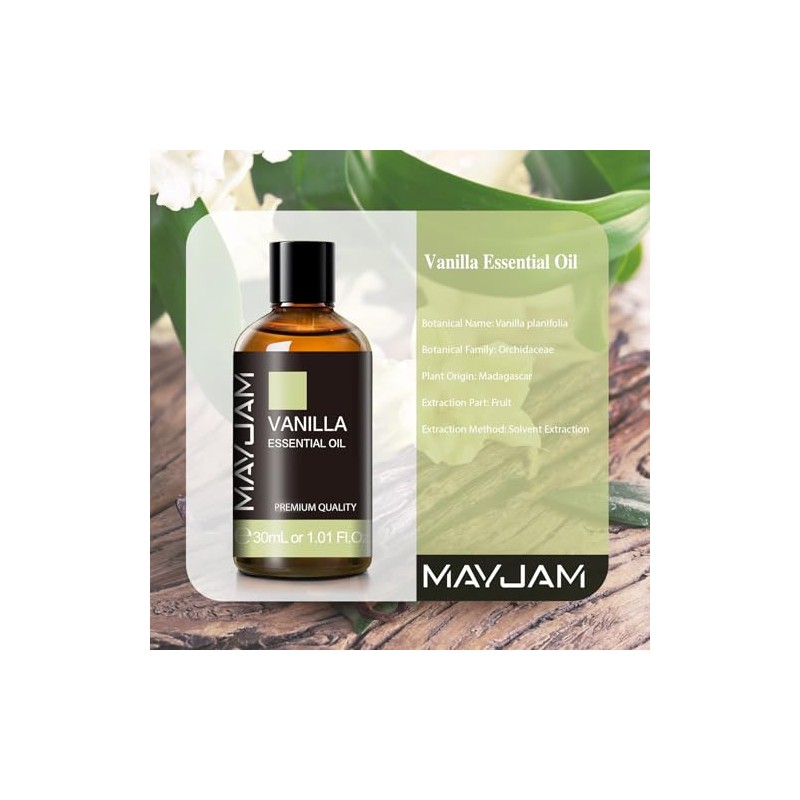 MAYJAM MAYJAM Vanille ?therisches ?l 30ML, Vanille?l fr Diffusor, Luftbefeuchter,