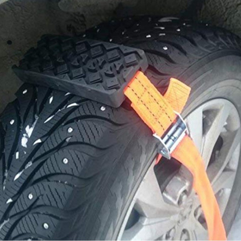 2Pcs Car Escape Board Chain Design Portable Anti Slip Rugged