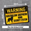 Australian Shepherd Aussie Dog Sign Warning Security System Door Sign