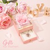 NEWNOVE Preserved Real Pink Rose with Angel Wings Necklace -Forever