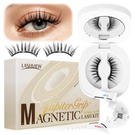 LASHVIEW Upgrade Soft Magnetic Eyelashes Natural Look,Reusable Magnetic Eyelashes with Applicator, No Glue Needed Magnetic Lashes Kit, Easy to Wear and Remove CT02-UK