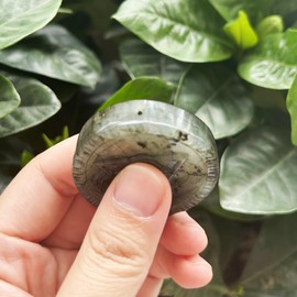 Bacatgem Natural Boutique Labradorite Seiko Relief Evil Eyes Crystals and Healing Stones,Haped DIY Pendant