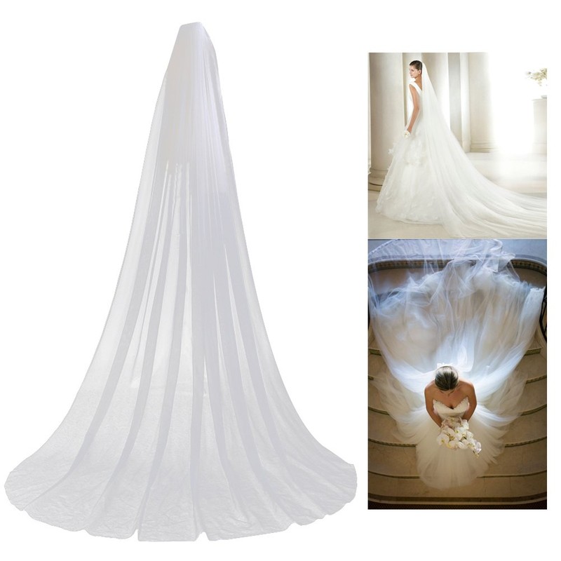 Wedding Bridal Veil, Long Bridal Veil, Tulle Bridal Veil with