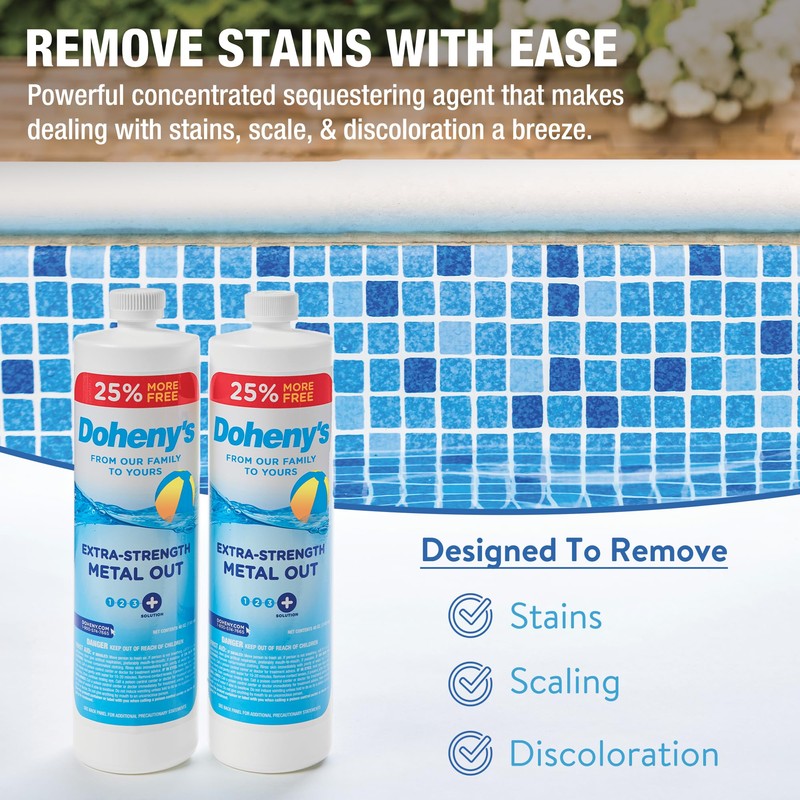 Doheny's Extra-Strength Metal Out Pool Treatment | Professional-Grade, Highly Concentrated