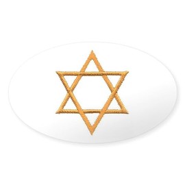 CafePress Star of David for Passover Oval Car Bumper Sticker