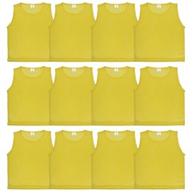 Athllete Duramesh Pinnies/Scrimmage Vest (12 Jerseys) - Kids Youth and Adult Pinnies, Numbered Penny Jerseys for Soccer, Basketball, Football (Golden Yellow, Small)