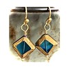 Blue and Gold Dangle Earrings. Jewelry Earrings for Women #3298FE47