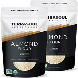 Terrasoul Superfoods Organic Almond Flour, 2 Lbs (Pack of 2) - Fine Texture | Grain-Free | Gluten-Free | Perfect for Keto Baking