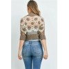 Miracle City Mocha Brown Crocheted Lace Bolero Shrug Size Small