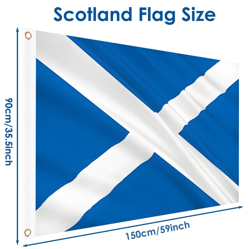 Scottish Flag 5ft x 3ft, Large Scotland Flags with Brass