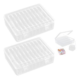 QINGYIWL Pack of 60 Small Storage Boxes (5.5 x 5.5 x 2 cm), Mini Storage Box with Lid, Sorting Boxes for Small Parts, Beads, Screws, Jewellery