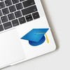 CafePress Blue Graduation Hat Graduate Small Die Cut Sticker, 3"x4"