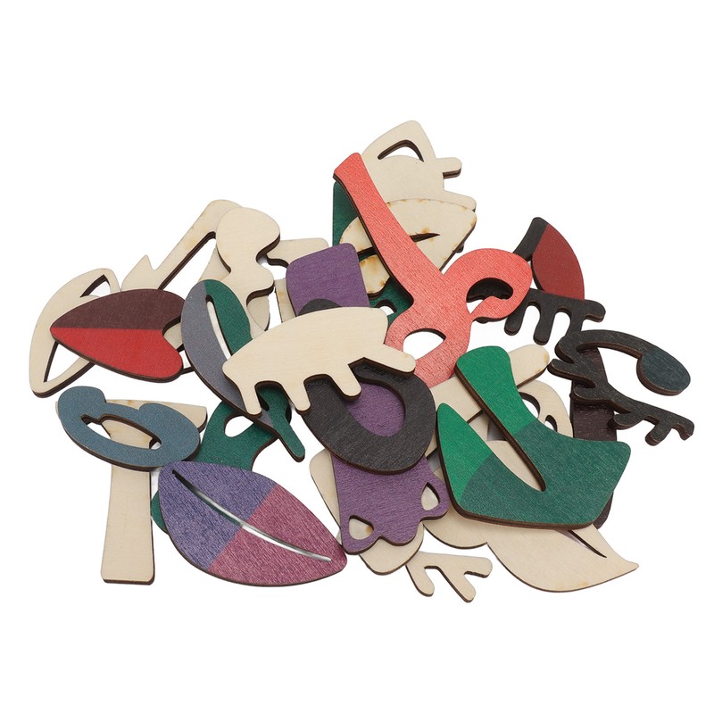 Kids Wooden Puzzle Board 26 Blocks Face Shaped Improve Imagination