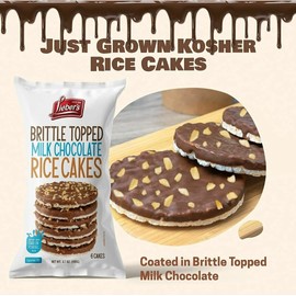 Lieber's Brittle Topped Milk Chocolate Covered Rice Cakes, 3.7 oz (Pack of 3)