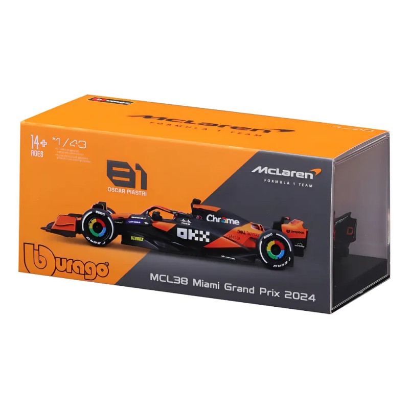 Bburago 2024 F1 Mclaren Mcl38 Miami Gp #81 Oscar Piastri