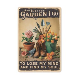 Zen Garden Tin Sign 8X12IN Bohemian Metal Wall Art for Greenhouse, Meditation Corner & Cottage Core Decor