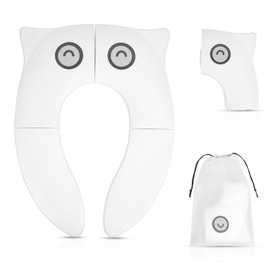 HOTUT Folding Travel Toilet Seat,Folding Travel Potty Seat for Boys and Girls with Toilet Training Reward Chart,Folding Toilet Seat with Storage Bag,Folding Potty Training Seat for Kids