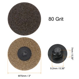 HARFINGTON 25pcs Quick Change Sanding Discs 3" 80 Grit R-Type Roll Lock Nonwoven Fiber Conditioning Disc Sandpaper for Die Grinder Grinding Fast Cutting, Brown
