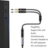 Headphone Mic Splitter 3.5mm Jack Audio Mic Braided Adapter Aux