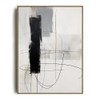 Minimalist Black and White Abstract Wood Framed Canvas Wall Art