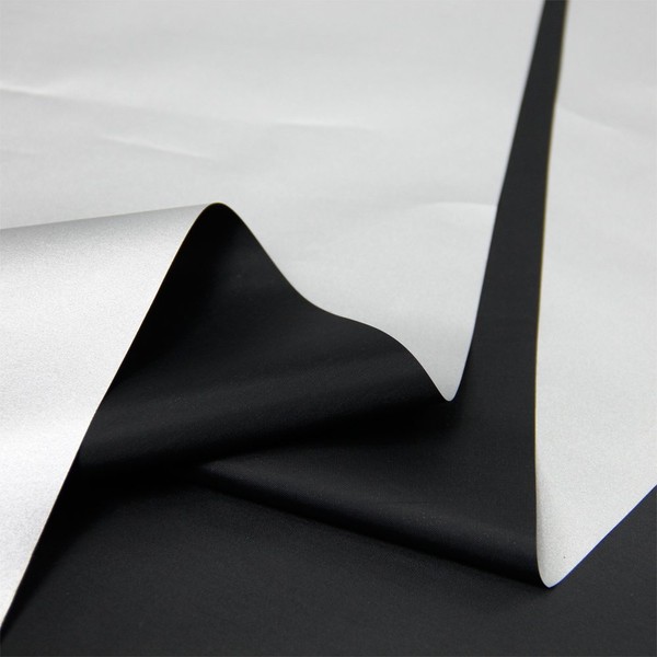 Blackout Drapery Shade Fabric Black and Silver 100 Percent Shading