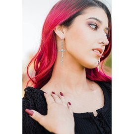 Punk Earrings Lightning Bolt Dangle Earrings Gothic Skull Sword Cross Drop Dangle Earrings for Women Men Statement Vintage Dagger Goth Earrings Jewelry