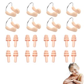 Pack of 24 Nose Clip Swimming Ear Plugs Set, Ear Plugs Swimming Nose Clip General for Men Women Nose Clip Ear Protection Protective Equipment for Professionals and Swimming Lovers