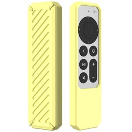 Silikon Fernbedienung Hülle für Apple TV 4K / HD Siri Remote 2. Generation (2021) / 3. Generation (2022), Stoßfeste Slim Fernbedienung Schutzhülle Fernbedienungshülle Cover Case für Apple TV Gelb