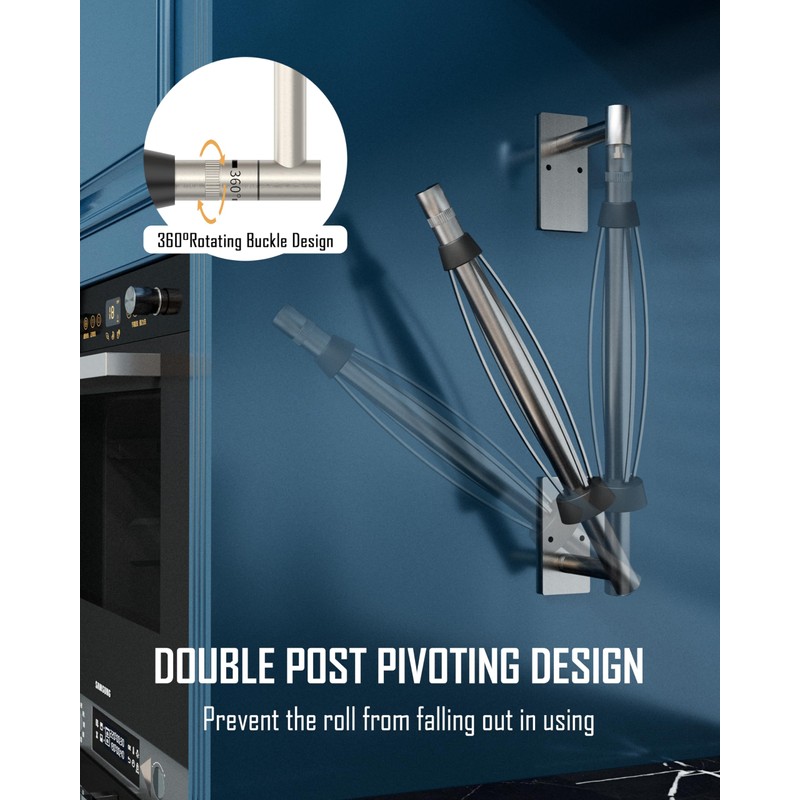 BATHDANCE Paper Towel Holder Under Cabinet, Single Hand Operable Easy