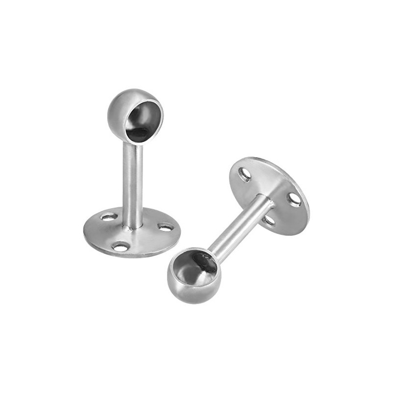 Sourcingmap Wardrobe Pipe Bracket, 16mm Dia, Ceiling Mounted Rail Rod