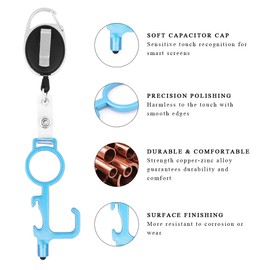 Pack of 6 Multifunctional Door Opener Tool, 6 Colours, for Door Opener, Outdoor Door Handle, Touchscreen ATM