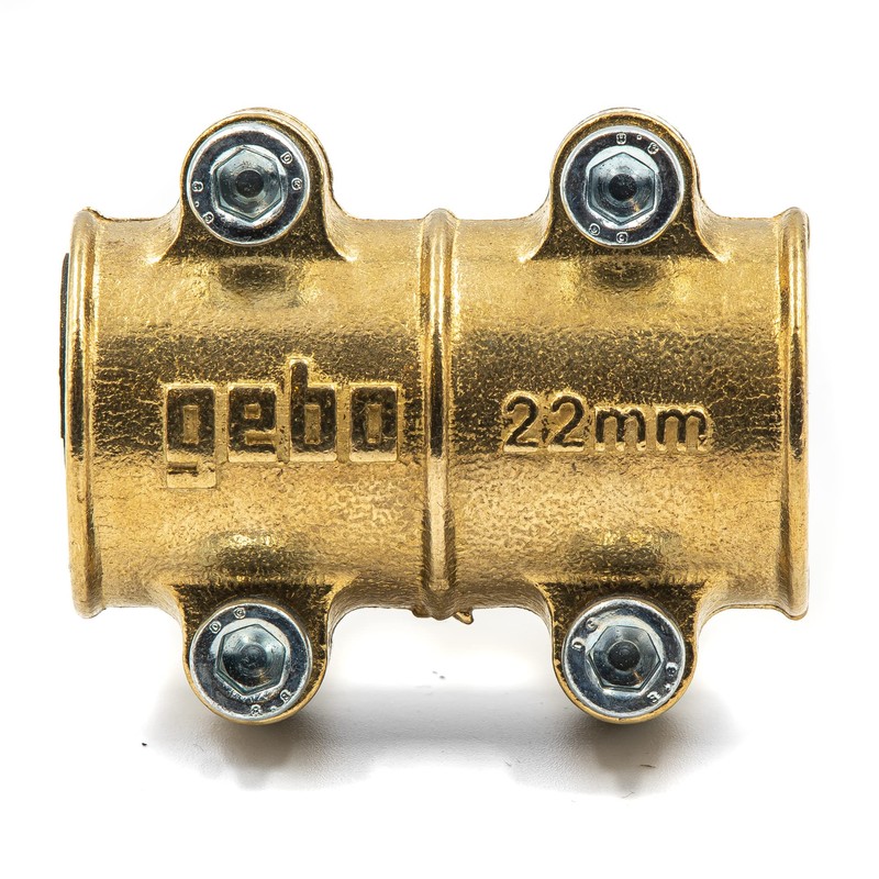 Gebo Pipe Clamp Brass EPDM Seal 15 mm