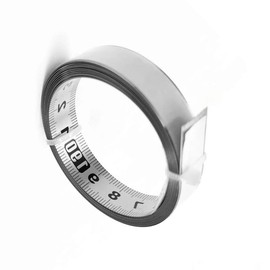 Boxonly Tape Measure Self-Adhesive Carbon Steel, Workbench Ruler, (Right to Left), Silver Reverse 2M Length x 10MM Width