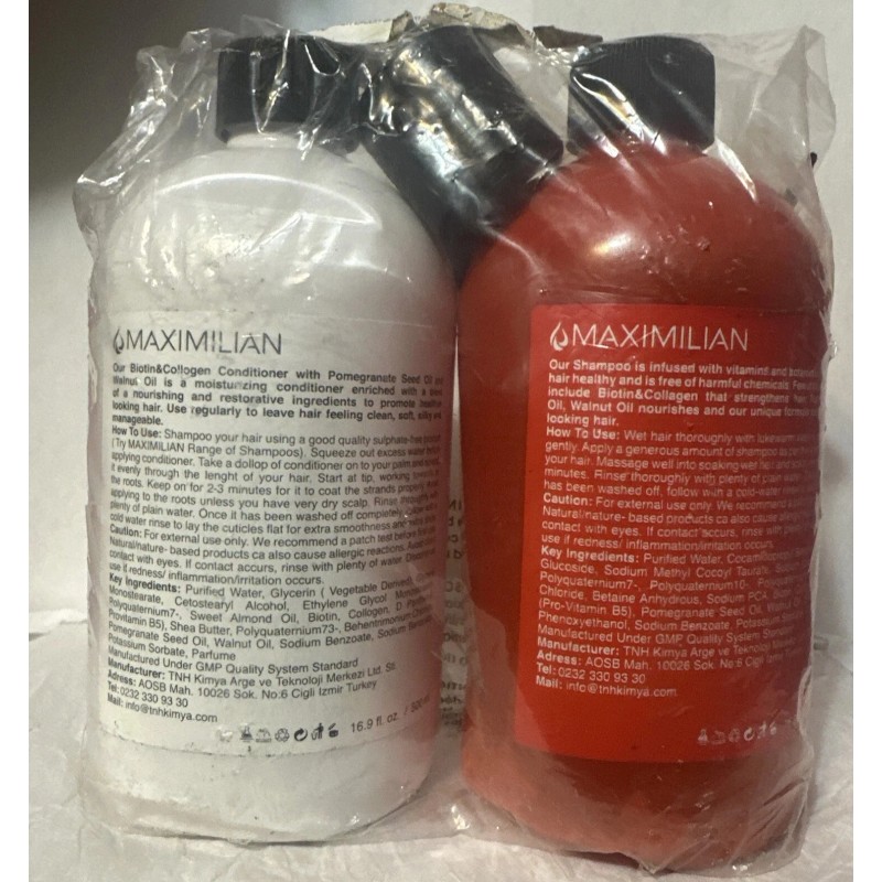 Maximilian Biotin & Collagen Shampoo & Conditioner No Paraben 16.9