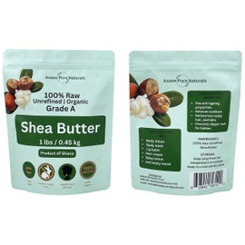 Asase Pure Naturals, Shea butter, 1 lbs, Raw, Unrefined, Grade A, Hand made, Ivory, Ghana Africa, Great for Hair, Skin, Nourish and moisturize, Body butter