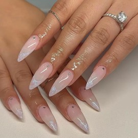 YXRXKJ ネイルチップ ミディアム 24枚入り ネイルチップ ショート 人気 和風 かわいい シンプル おしゃれ つけ爪 ショート 春夏 花嫁ネイル 光沢 成人式 入学式 卒業式 結婚式パーティー ネイル チップ秋冬 ツールキット付属（#JGF236）