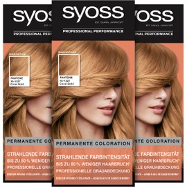 Syoss Inspired by Pantone 16-1337 Coral Gold Permanent Colouration Level 3, Pack of 3 (3 x 115 ml)
