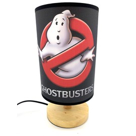 Ghostbusters Table Lamp Bedside Night Light Wood Base Room Decoration or Great Gift Ideas